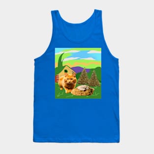 cat loves eating spaghetti Tank Top